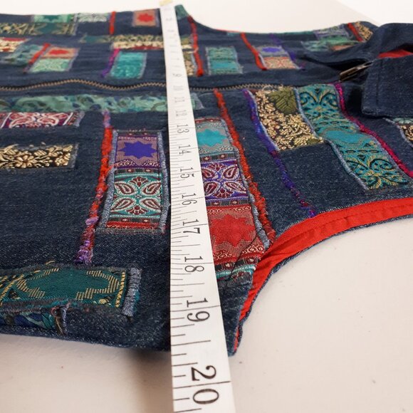 Coldwater Creek Vintage Patchwork Denim Vest - Picture 9 of 14